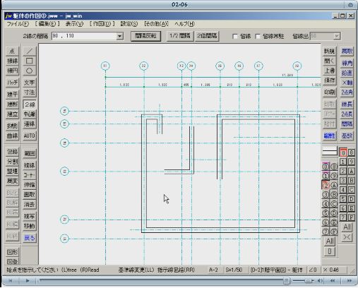 1階躯体の作図